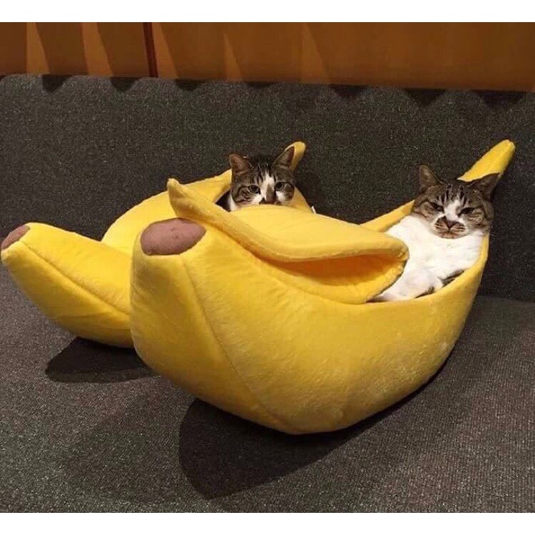 linins同款香蕉猫窩寵物狗窩香蕉窩泰迪狗窩封閉式保暖香蕉船猫咪床