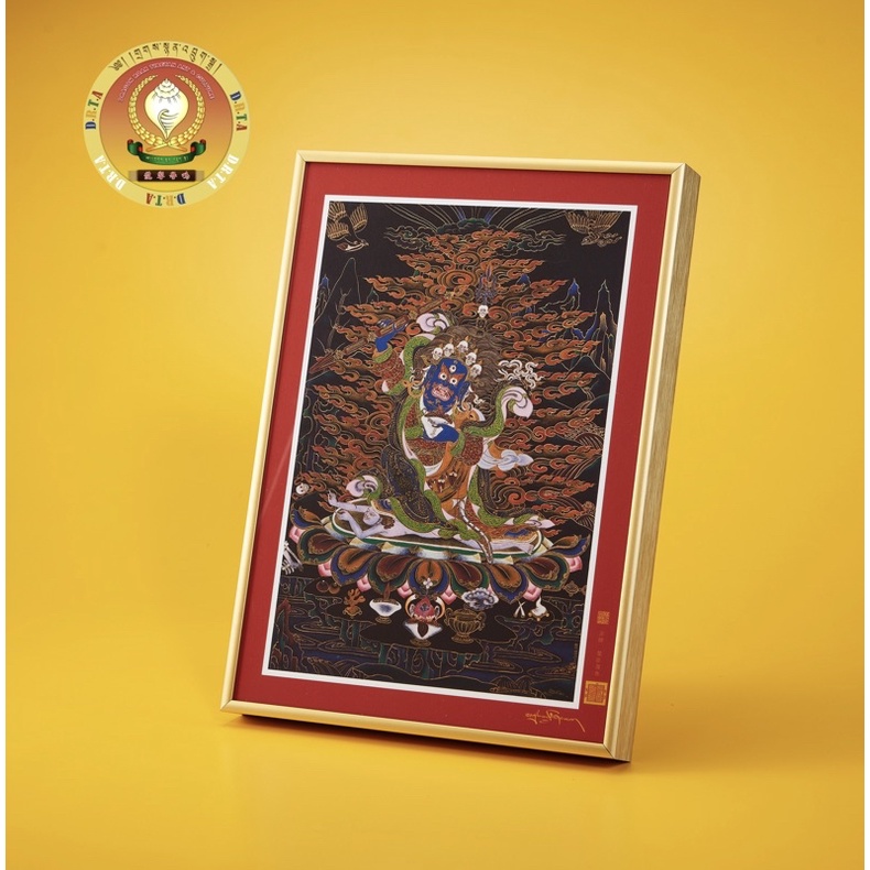 【龍響譽鳴】奈米宣影布復製，噶陀持明者·龍薩寧波伏藏大師傳承 宮布措吉達波（瑪哈嘎拉）大護法尊。