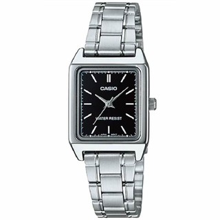 【CASIO 卡西歐】 經典時尚黑面方形不鏽鋼腕錶 LTP-V007D-1E 現代鐘錶