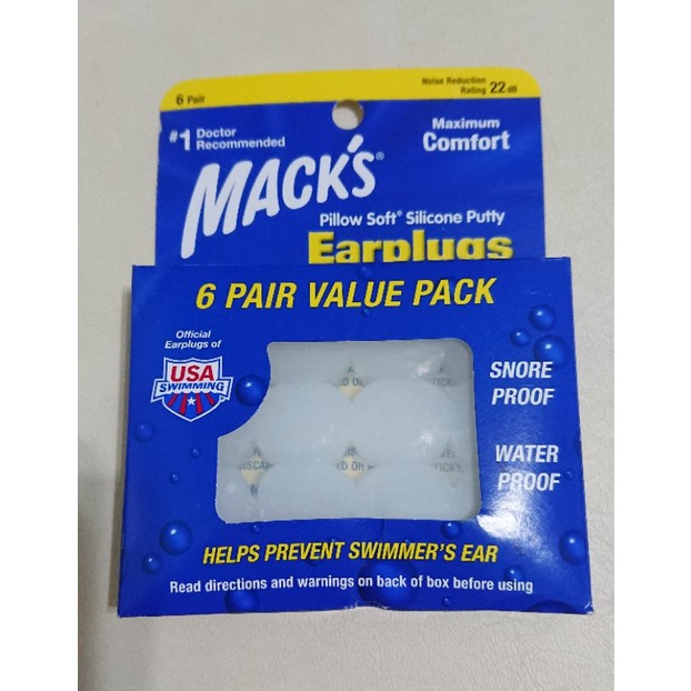 美國原裝 Mack's 軟質矽膠耳塞 (6對裝）