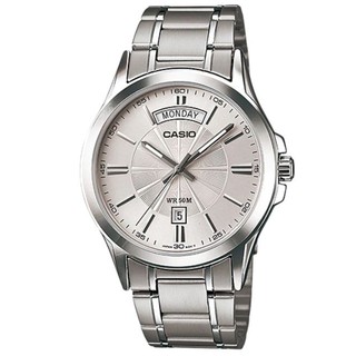 【CASIO】時尚貴族系不鏽鋼腕錶-銀(MTP-1381D-7A)正版宏崑公司貨