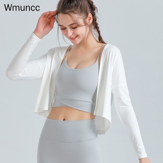 Wmuncc 春季新款瑜伽外套女士透氣速乾薄運動夾克休閒寬鬆上衣健身房訓練小披肩
