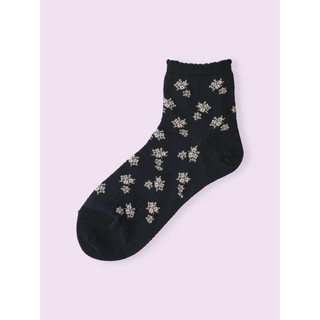 日本 現貨靴下屋春夏 款超甜美小花柄網眼織紋透氣短襪 蝦皮購物