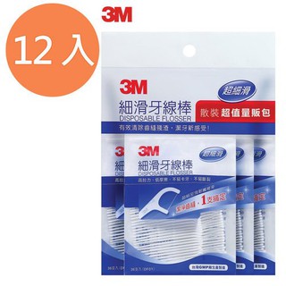 3M 細滑牙線棒 散裝超值量販包 (散裝36支入x4包)x12袋/組【康鄰超市】