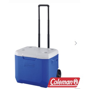現貨【Coleman】56L海洋藍托輪冰箱(保冷力可維持三天) CM-27863 行動冰箱 保冷冰桶 保冷 迷你冰箱