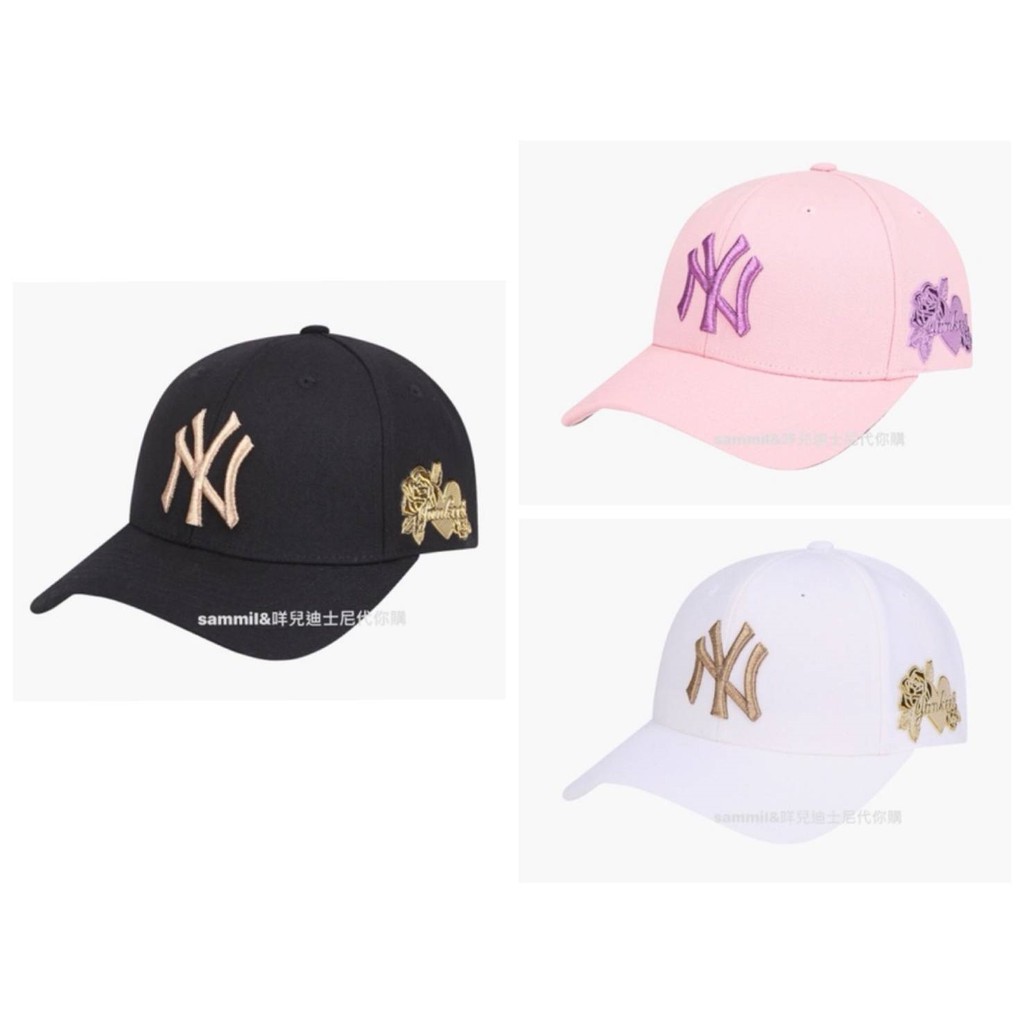 咩代購🌸韓國代購-MLB 美國大聯盟 愛情玫瑰 刺繡 New York Yankees 紐約洋基 棒球帽/帽子