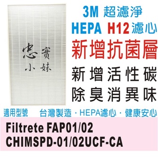 ✨3M 抗菌版 超濾淨 HEPA H12 濾網 適用機型 CHIMSPD-01UCRC-1