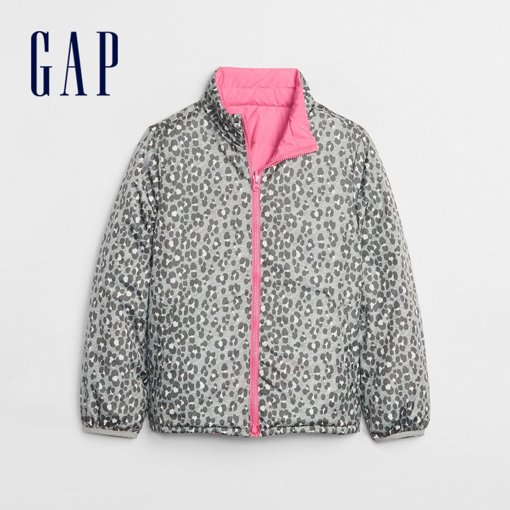 Gap 女童裝 兩面式立領長袖外套-豹紋(593539)