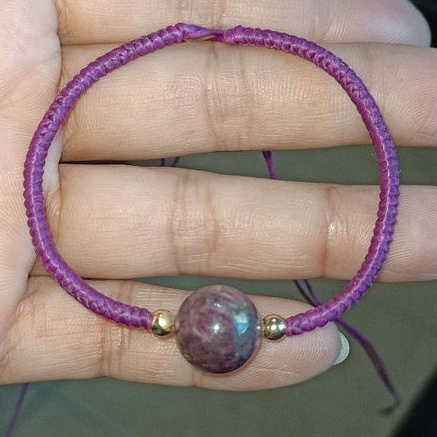 玩石手繩工坊-12m深紫碧璽、幸運手繩實品比照片漂亮，戴起來更漂亮（下單請留尺寸）