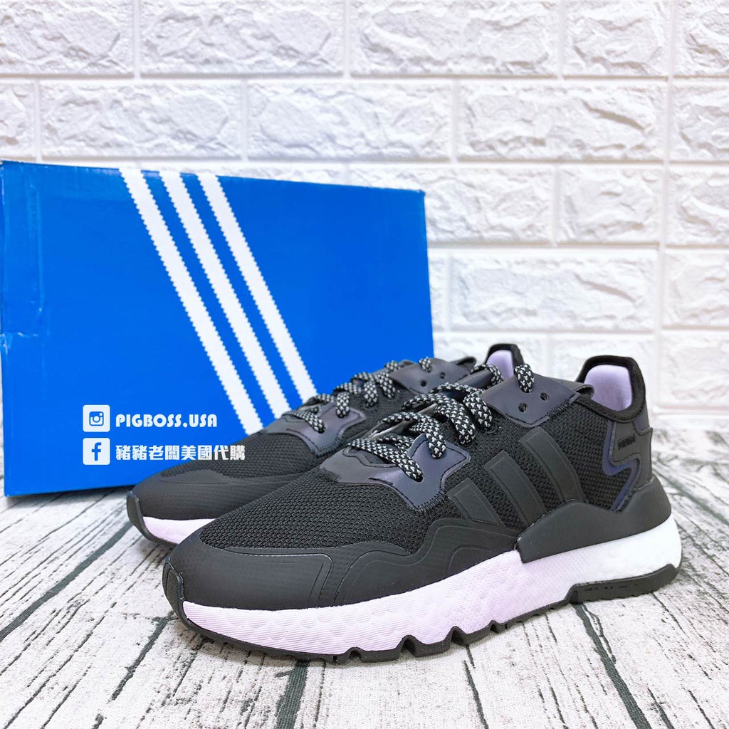 【豬豬老闆】 ADIDAS ORIGINALS NITE JOGGER 黑 變色龍 反光 慢跑鞋 女鞋 EF5421