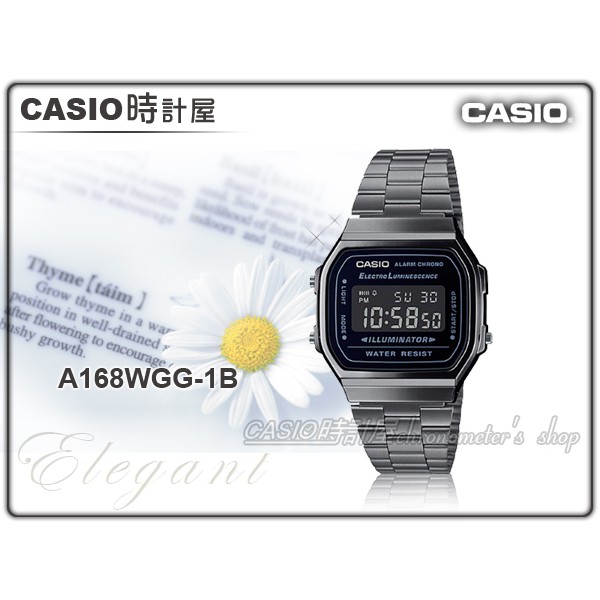 CASIO 時計屋 專賣店 電子錶 A168WGG-1B  獨特個性復古不銹鋼錶帶 整點報時 全新 保固一年 A168W