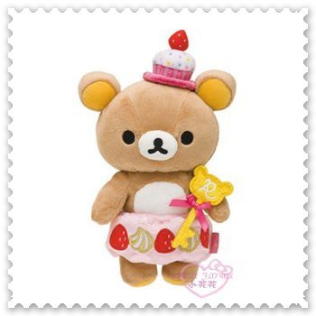 ♥小花花日本精品♥ 《Rilakkuma》拉拉熊 蛋糕系列 玩偶 布偶 絨毛 棒棒糖 草莓 50016600