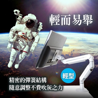 漂浮式 電腦螢幕架/輕型/桌上型 - ErgoMap人因地圖 懸臂 氣壓 彈簧 螢幕支架 臺灣製造 3年保固
