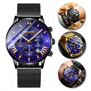 裝飾三眼 米蘭錶帶 潮流藍 玫瑰金 流行 手錶.防水.日期顯示 防水手錶.造型男錶.男錶.女錶 手錶 韓版情侶錶 手錶