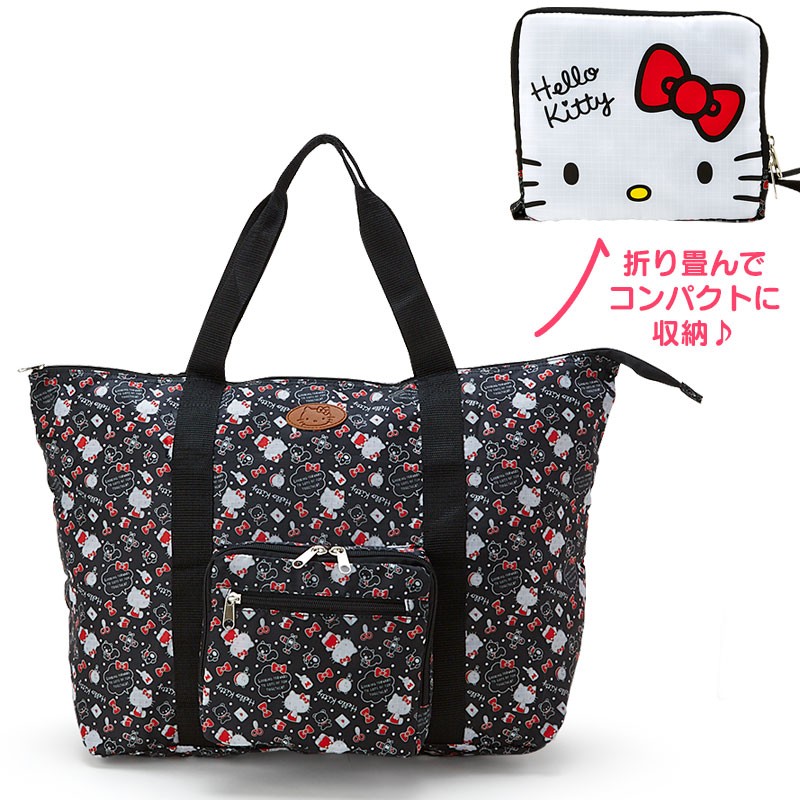 日本 三麗鷗 kitty 頭型旅行收納袋 購物袋 行李箱袋