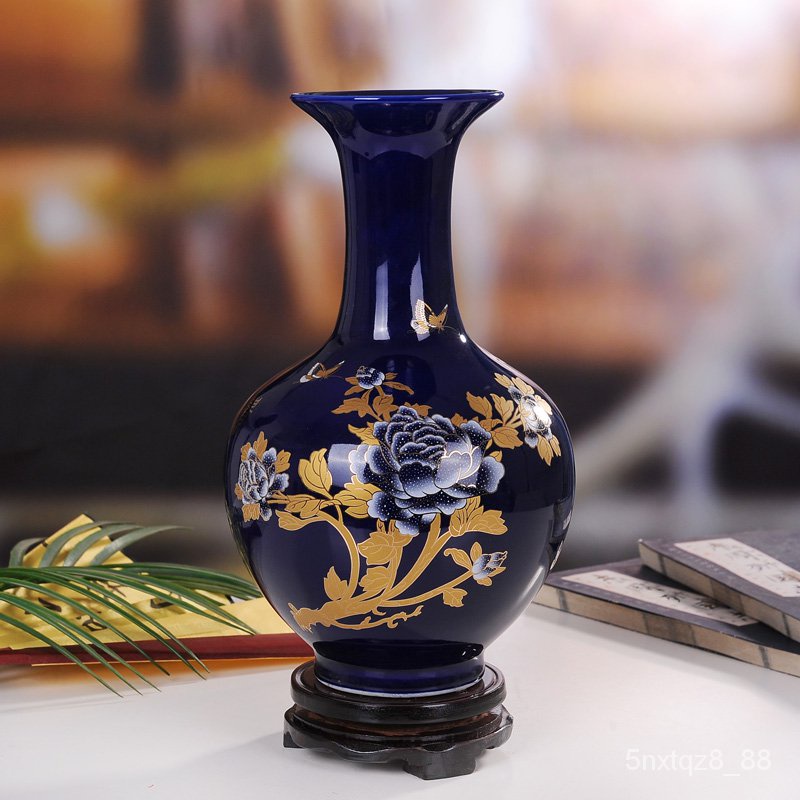 景德古鎮陶瓷器 景泰藍花瓶花器 現代時尚家居擺件裝飾品中式工藝品