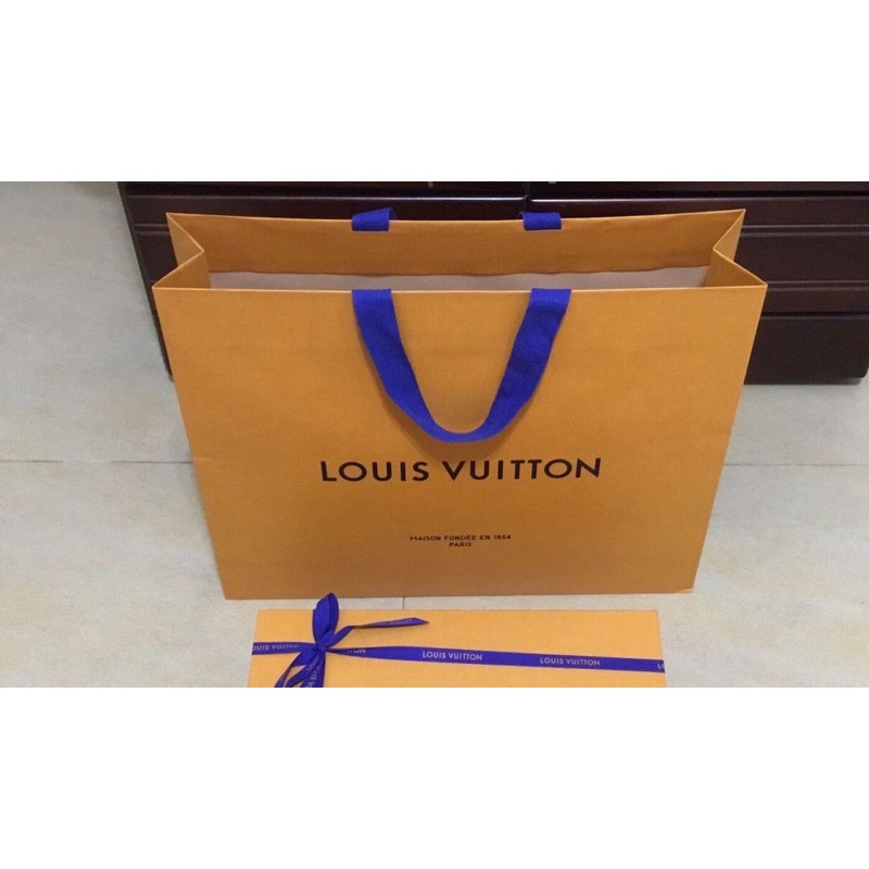現貨實拍《💖絕對正品》LOUIS VUITTON LV 全新 橘色 購物 包裝 紙袋 提袋 禮物袋