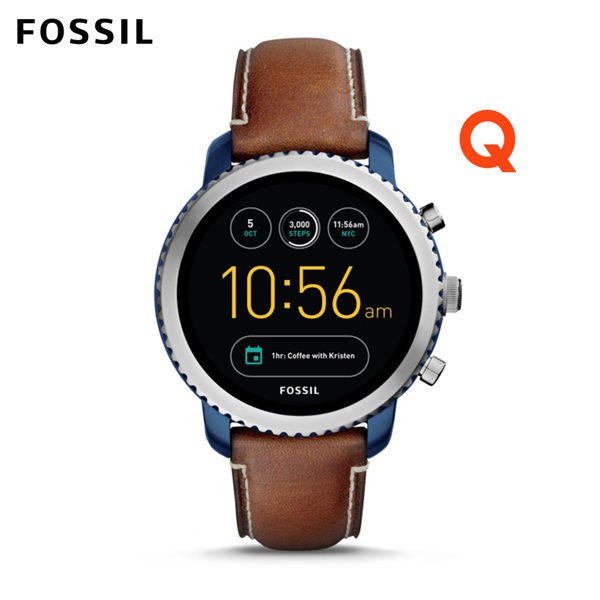 【FOSSIL】Q Explorist 池昌旭代言款 觸控智慧藍芽真皮手錶  FTW4004 46mm