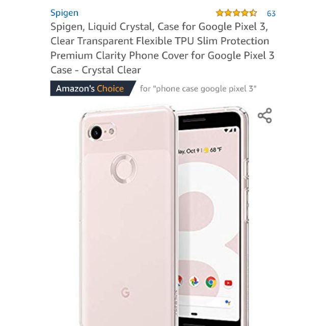 Spigen Google Pixel 3 Liquid Crystal 透明 手機殼 保護殼 背殼