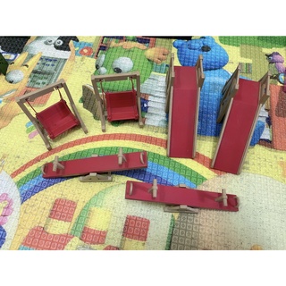 二手無盒✨森林家族 遊樂設施 溜滑梯 盪鞦韆 翹翹板 絕版 正版 早期溜滑梯 搖椅
