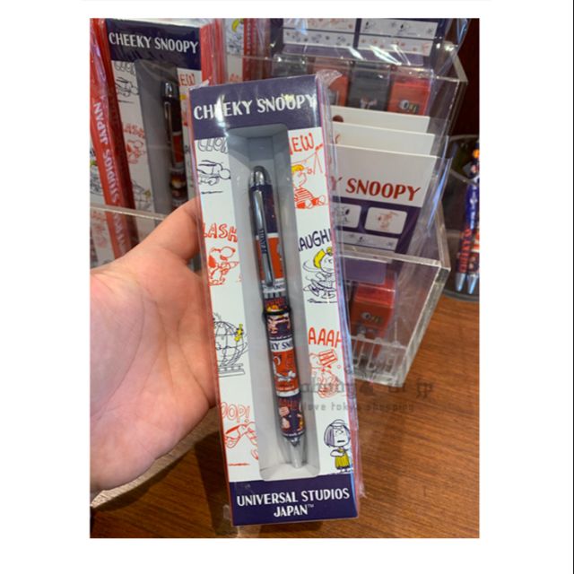 Usj大阪環球 Usj限定美式爆米花系列cheekysnoopy 史努比鋼珠筆4入印章組 蝦皮購物