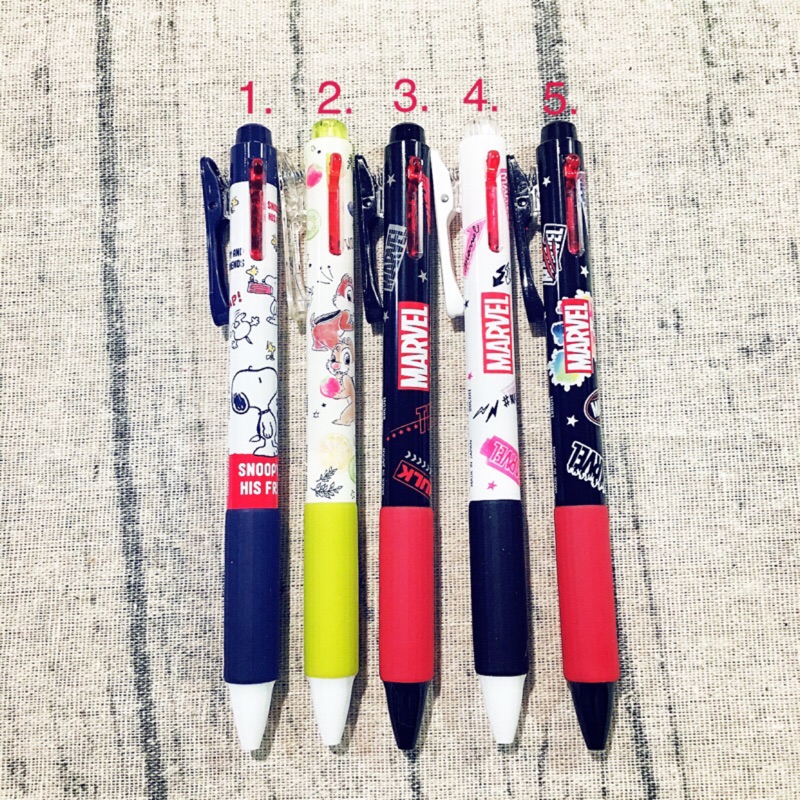 日本Pentel 三色機能 溜溜筆 奇奇蒂蒂 玩具總動員 三眼怪 復仇者聯盟 三色筆 原子筆 鋼珠筆