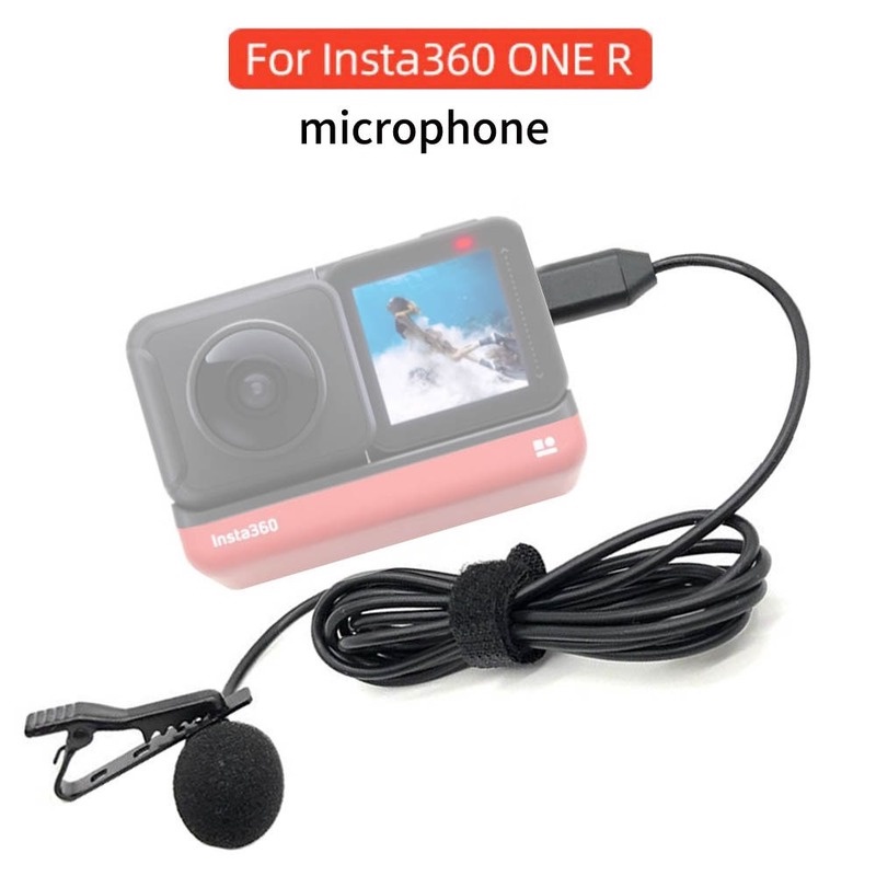 Type-c 領夾式麥克風不需要用於 Insta360 One R 相機配件的麥克風適配器 Hi-fi 聲音降噪