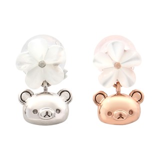 Rilakkuma ✦日本正版拉拉熊懶懶熊珍珠花朵純銀耳針式耳環飾品禮盒包裝禮物 SILVER 925 CT110729