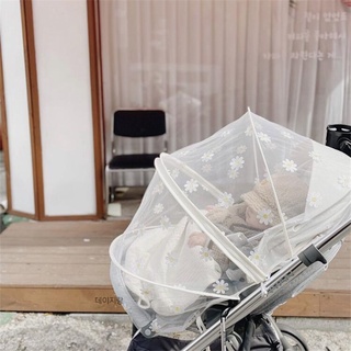 🔥韓國INS🔥嬰兒推車全罩式蚊帳 刺繡雛菊