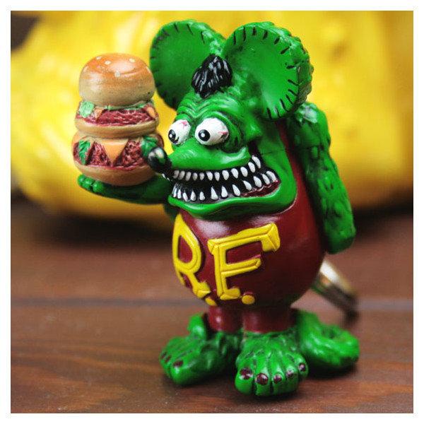 RAT FINK RF老鼠芬克手拿漢堡鑰匙圈(公仔非常細緻喔)