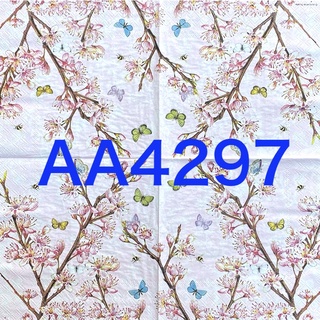 波弟彩繪拼貼/木器彩繪/蝶古巴特餐巾紙/AA4297美麗櫻花