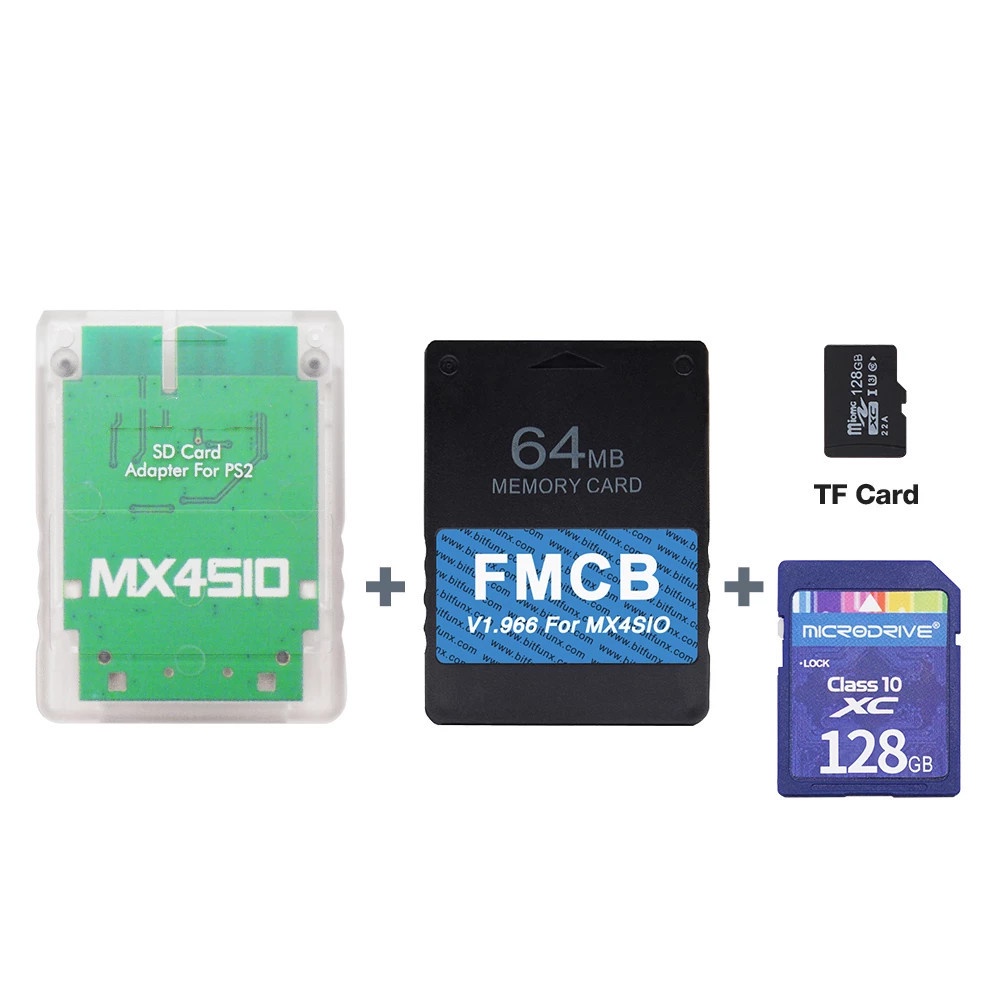 MX4SIO SIO2SD TF/SD卡 讀取機 + V1.966 64MB FMCB OPL 啓動程式卡 游戲卡 套裝