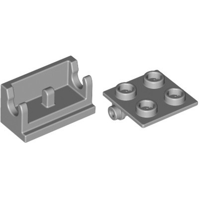 磚家 LEGO 樂高 淺灰色 Hinge Brick 2x2 Top 轉軸頂部 3937 6134