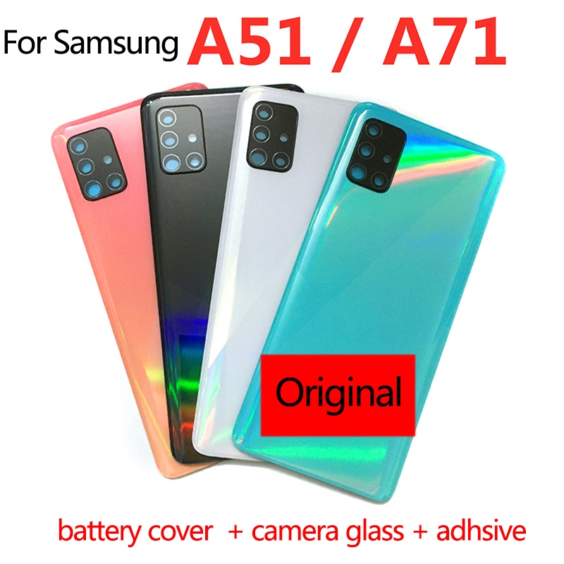 SAMSUNG 適用於三星 Galaxy A51 A515 A71 A715手機外殼電池後蓋後門蓋板機箱蓋+相機鏡頭
