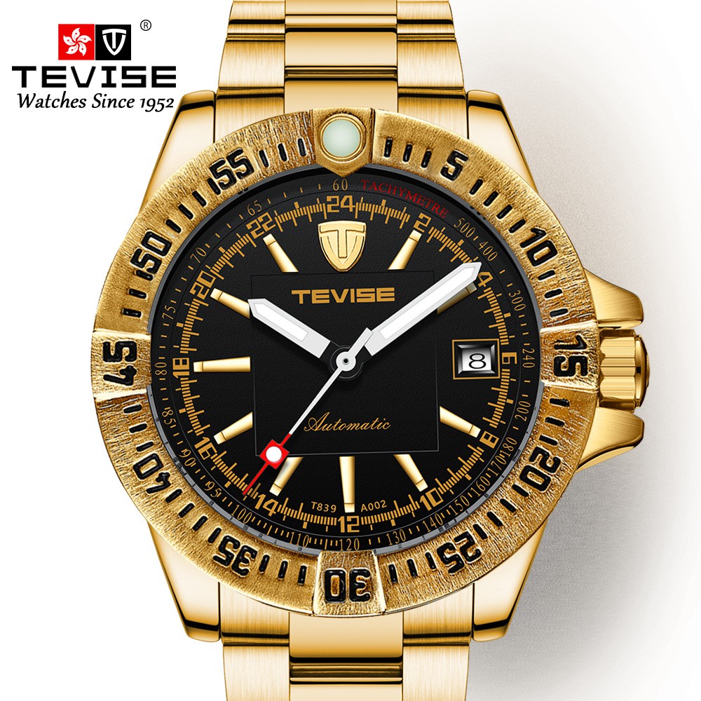 【天天優選百貨】tevise機械錶手錶防水熱款時尚全自動鋼帶腕錶瑞士品牌男士手錶