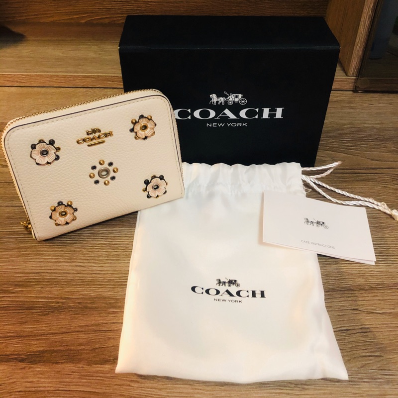 全新Coach 女短夾（白色）