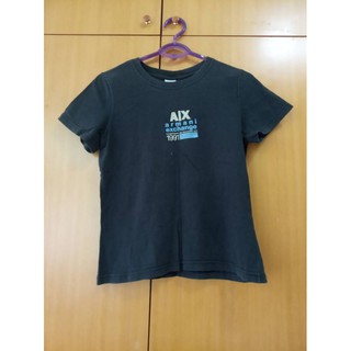 二手 專櫃 AIX Armani exchange 上衣 短袖 T恤 黑色 M碼 logo 品牌