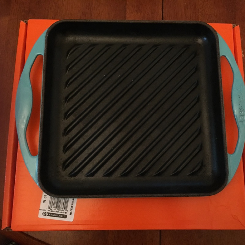 （二手）Le Creuset 加勒比海藍 24cm 方型烤盤 牛排剪盤