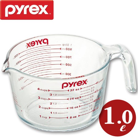 【小胖日貨】現貨 PYREX 耐熱厚玻璃(強化玻璃) 刻度 量杯 1000ml / 1L ◎烘焙、料理適用◎美國製