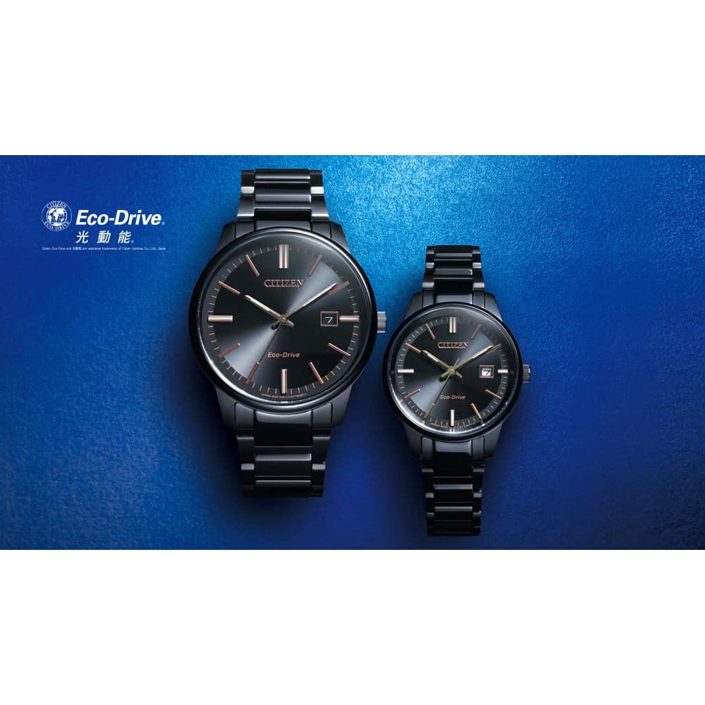 CITIZEN 星辰 光動能城市情侶手錶 對錶(BM7527-89E+EW2597-86E)