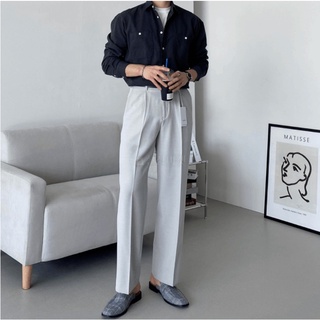 【Metanoia】🇰🇷韓製基本款防皺半寬休閒褲