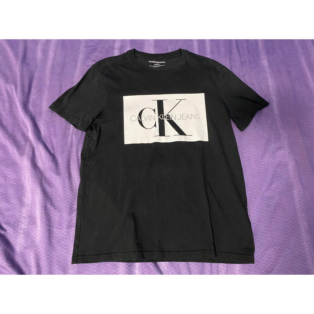 二手 男 Calvin Klein 短袖 T恤 黑色 S號 NG 破損 CK 休閒 街頭 美國 品牌 台灣 好市多 古著