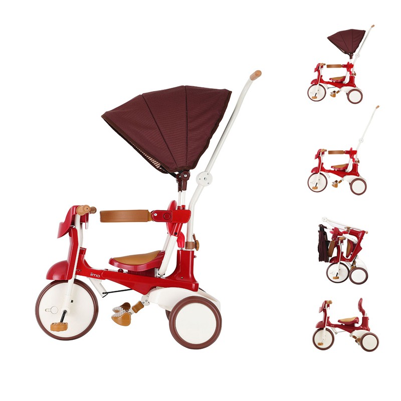 日本iimo三代原裝進口最新款帶兒童折疊三輪車寶寶童車腳踏車時尚| 蝦皮購物