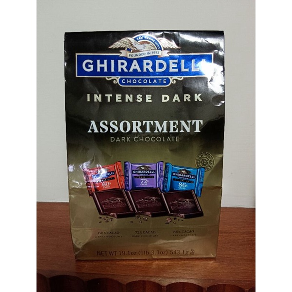 Ghirardelli 黑巧克力 3種口味綜合包 60%, 72%, 86%  黑巧克力 獨立小包裝方便攜帶