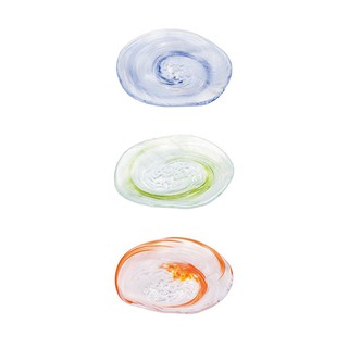 【日本津輕】漩渦玻璃盤-共3色《拾光玻璃》 點心盤 水果盤
