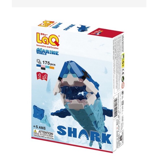 【LaQ】迷你鯊魚 (175pcs) 日本製造立體3D拼接積木-益智玩具
