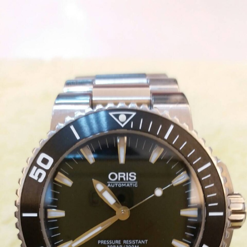 賣ORIS Aquis 黑色時間之海 專業潛水機械表 豪利時