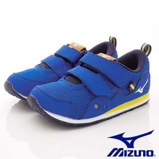 MIZUNO美津濃><大絆帶易穿脫學步童鞋款193327藍白(中小童段)19cm(零碼)