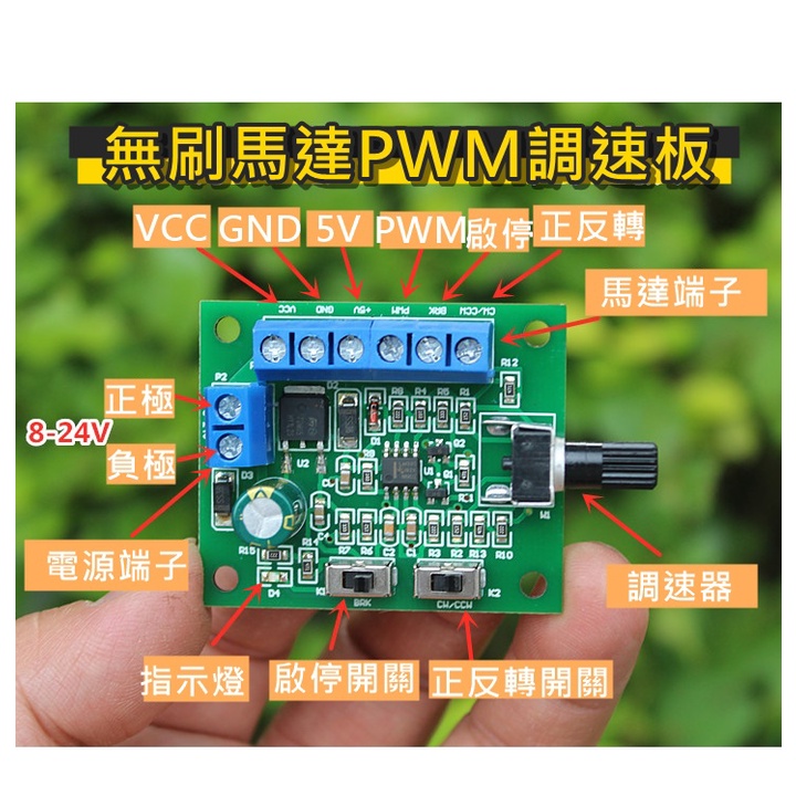 【環島科技] 帶驅動無刷電機PWM調速板 DC8-24V無刷直流馬達調速器 無刷馬達調速