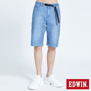 EDWIN 迦績 E-FUNCTION釦環牛仔短褲(漂淺藍)-男款